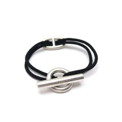 bracelet hermes noir et argent|bracelet hermes argent et cordon.